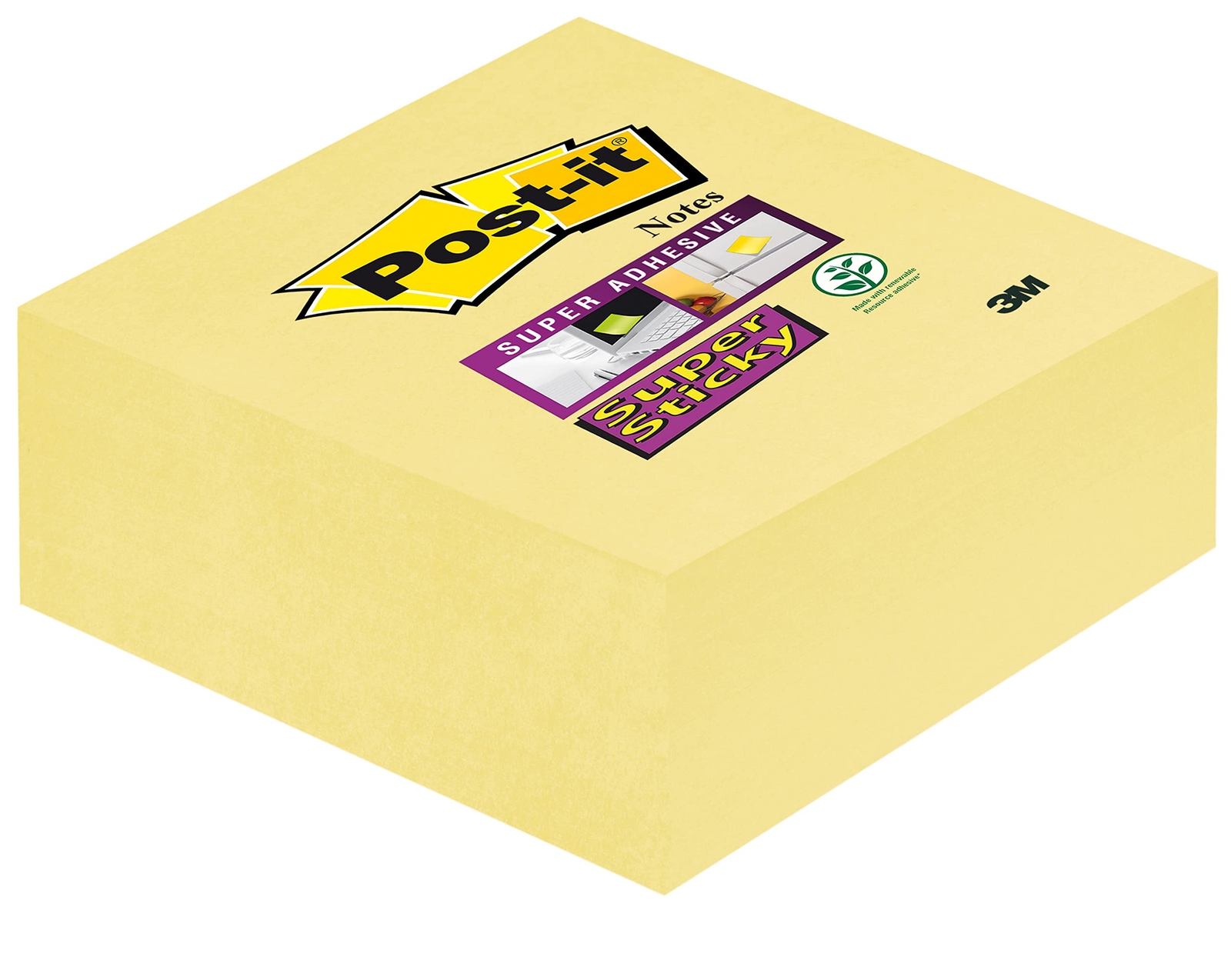 Post-It 76 X 76 Mm Super Sticky Cube - Canary Yellow NUOVO
