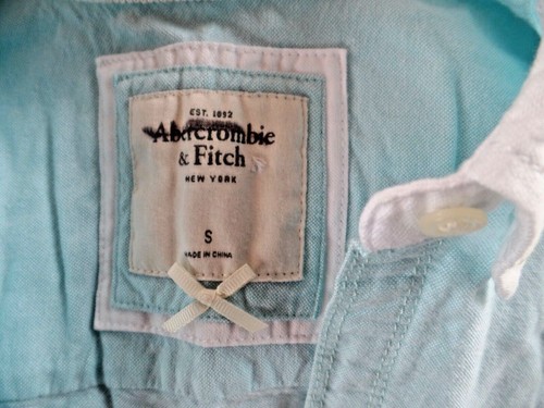 Camicia Abercrombie & Fitch bambino blu cotone taglia S nuova - Foto 3 di 3