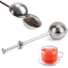 Stainless Steel Fine Mesh Tea Strainer with Handle Loose Leaf Herbal Tea Ball US