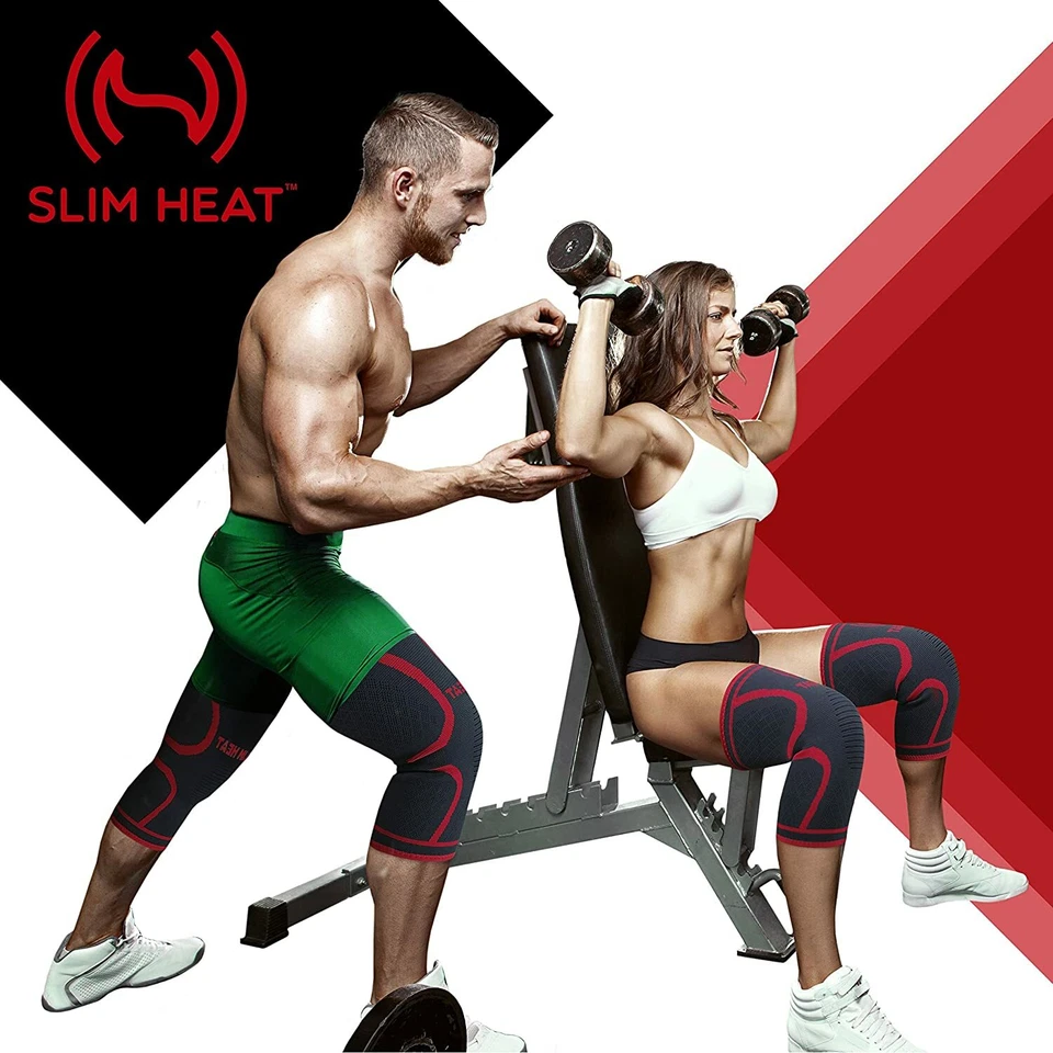 2pcs Knee Sleeve Compression Brace Support For Sport Joint Pain Arthritis Relief - Image 2 of 4