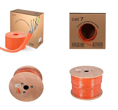 KOMIB CAT.7 Verlegekabel Gigabit Netzwerkkabel 100% KUPFER  1000 Mhz S/FTP AWG23