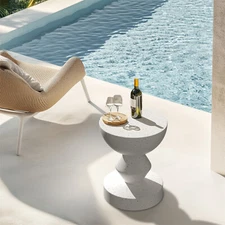 Modern Concrete Side Table for Living Room Cafe Sofa Side End Table Stool 18 lbs