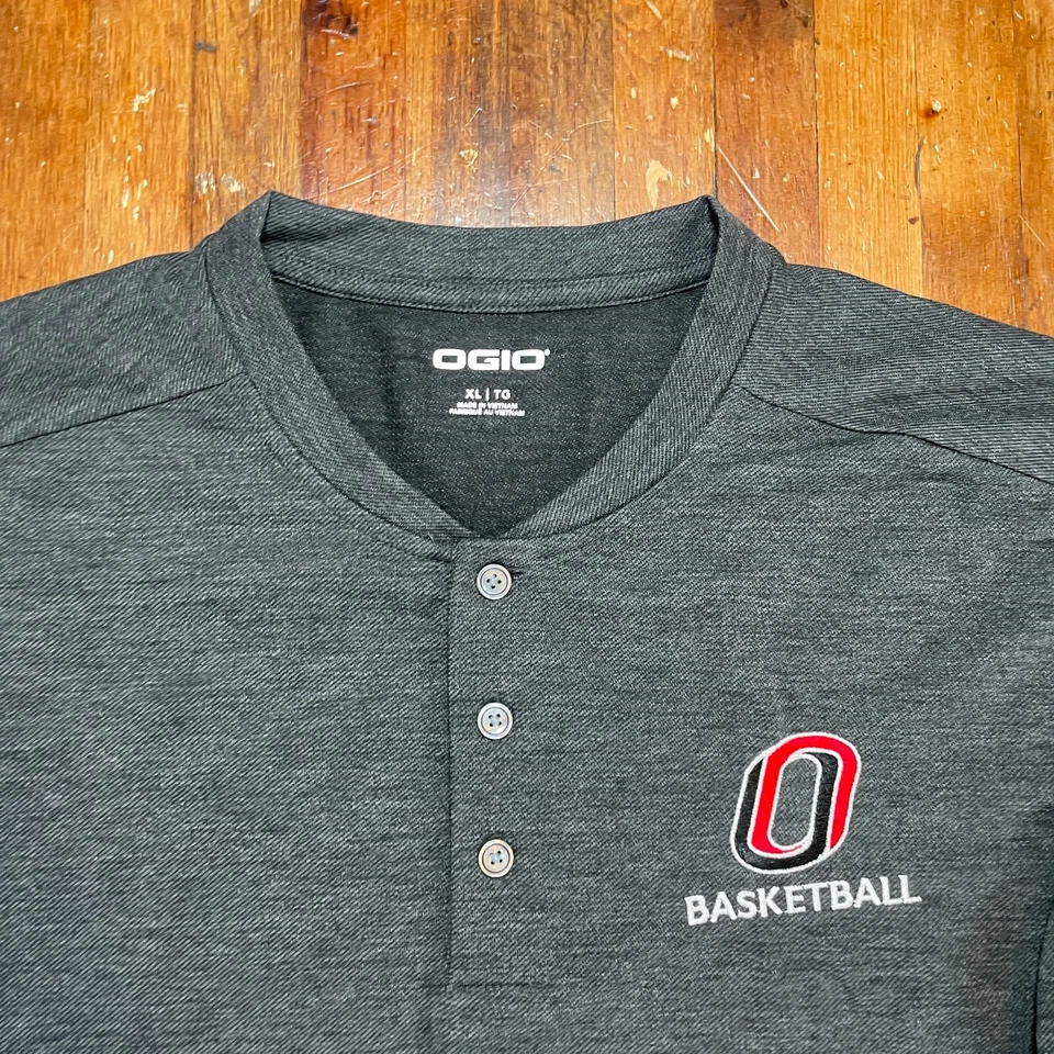 Nebraska Omaha Mavericks Polo Shirt Mens XL Gray UNO Basketball OGIO Blade - Image 3 of 4