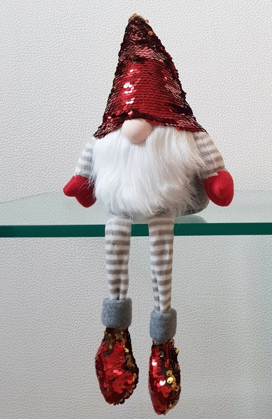 Wichtel Kantensitzer Rot Weihnachten Textil SitzhöHe 25Cm Kantenhocker-image
