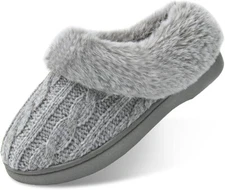 LORDFON Women's House Slippers Memory Foam size 7/8 & 9/10 Grey