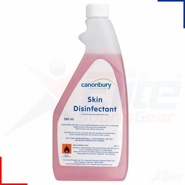 CPL Chlorhexidine Skin Disinfectant Spray Refill Bottle 500ml Without Trigger
