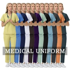 Soft Polyester Hospital Doctor Scrubs Nurse Accessories Dental Scrub Uniform Set