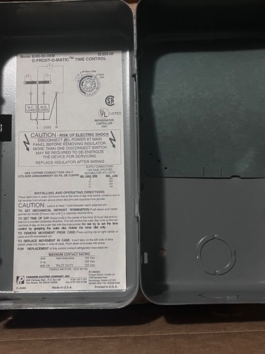 Temporizador usado Paragon D-Frost-O-Matic modelo 8045-00 control de descongelación estuche metálico solamente - Imagen 3 de 8