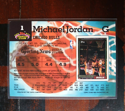 1992-93 Topps Stadium Club Michael Jordan Basketball Card #1 | eBay