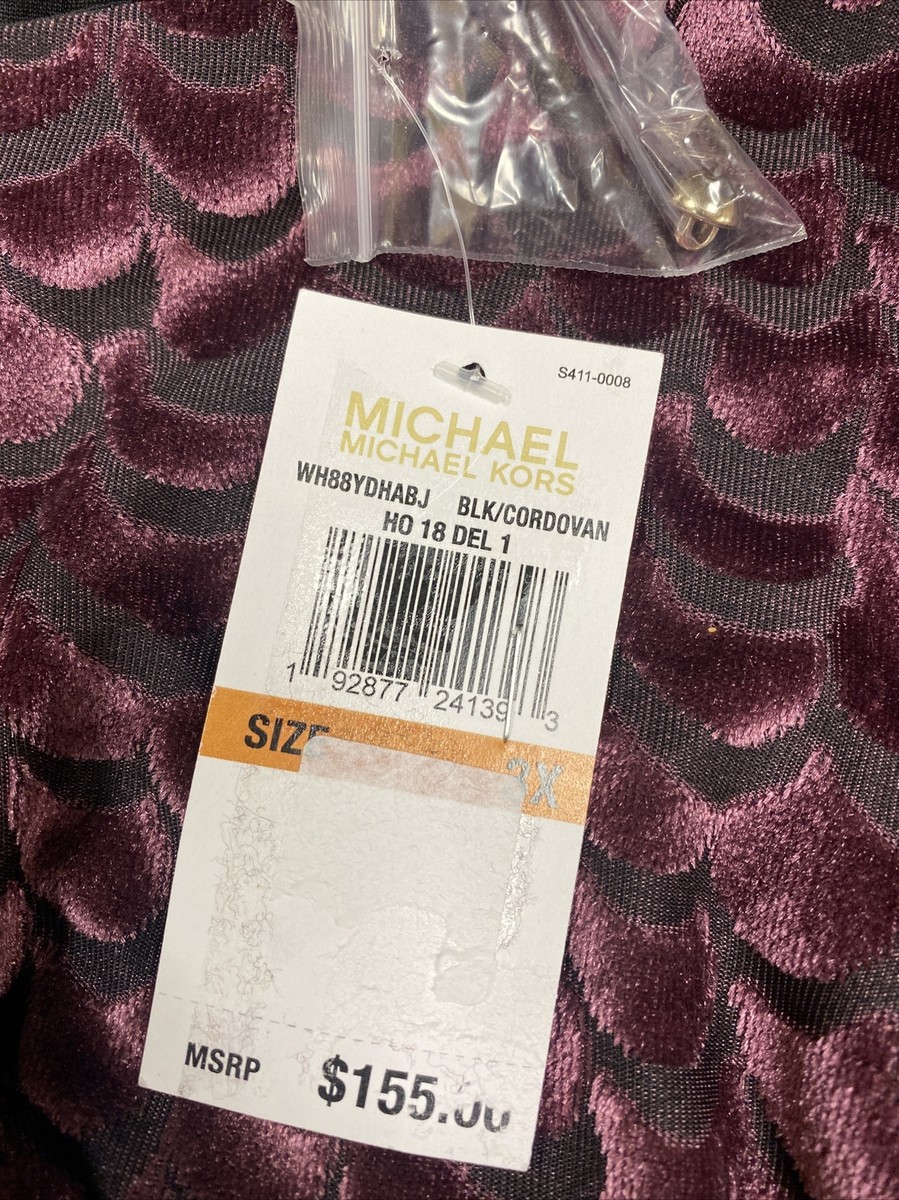 ユウ MICHAEL KORS Velvet Flounce Dress Plus Size 3X NWT | eBay