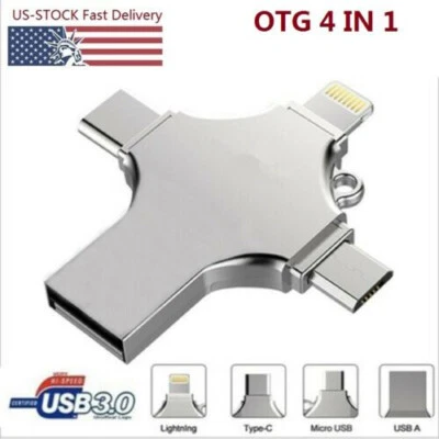 1TB 2TB 128GB Metall USB Flash Drive Speicherstick Type C OTG Für iPhone Android