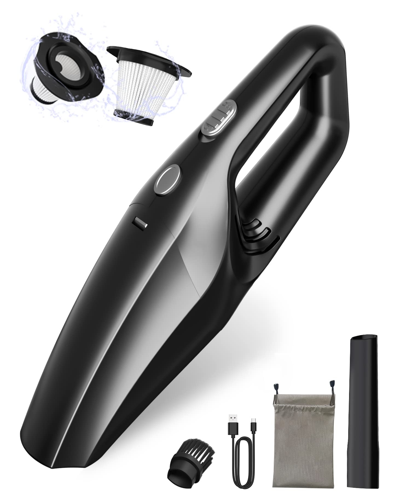 Handheld Car Vacuum Cleaner, High Power Car Vacuum Portable Cordless, Handhel...