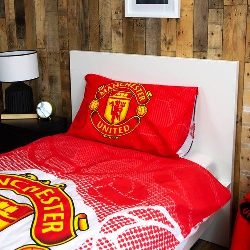 Manchester United Single Duvet Football Kids Reversible Bedding Red Quilt Cover - Picture 7 of 9