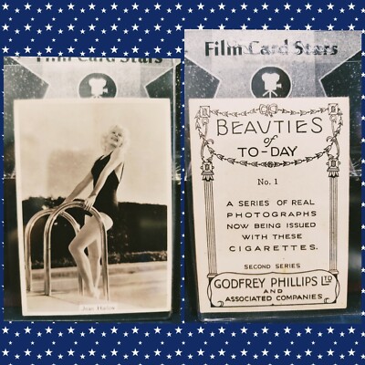 xl real tobacco 1938 Godfrey Phillips Beauties of To-Day XL Tobacco Card #1 JEAN HARLOW
