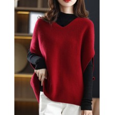 Women Sleeveless Knit Vest V-Neck Waistcoat Sweater Jumper Top Gilet Tank Warm