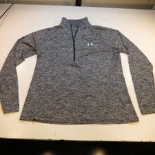 UNDER ARMOUR HEATGEAR 1/2 ZIP PULLOVER JERSEY SWEATSHIRT Womens XL Heather Gray