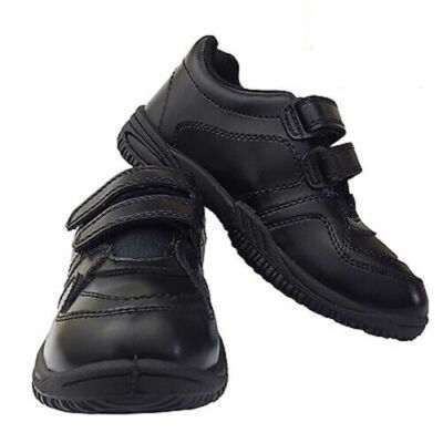 Boys Touch Fastening School Shoes Boys School Shoes Junior Black Shoes Size 