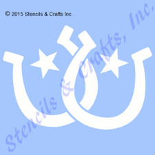 3 1/4" DOUBLE HORSESHOE STENCIL HORSE SOUTHWESTERN WESTERN STAR PAINT TEMPLATE