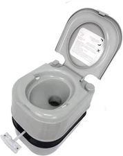 24L 6.3 Gallon Advanced Portable Toilet Flush Camping Travel Piston Pump Commode