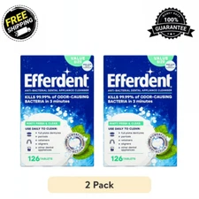 2Pk x 126 Count Efferdent Retainer & Denture Cleaner Tablets Minty Fresh & Clean