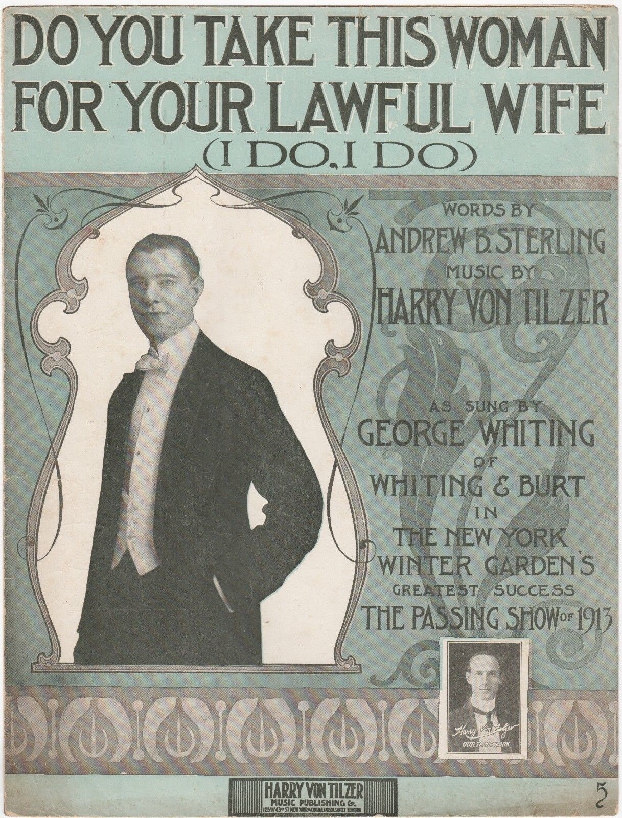 Do You Take This Woman For Your Lawful Wife Passing Show of 1913 sheet