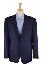 Ralph Lauren Mens Navy Blue 2-Btn Wool Stretch 2-Btn Blazer Jacket 44R
