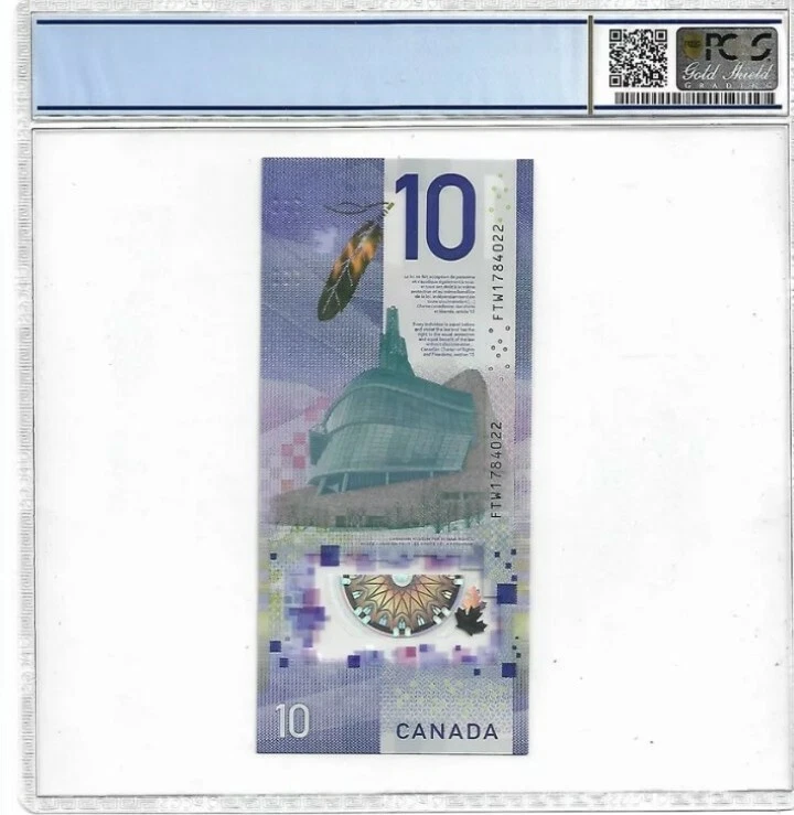 2018 CANADA $10 "Commemorative"PCGS69 OPQ SUPERB GEM UNC Vertical format/Polymer - Image 2 of 2
