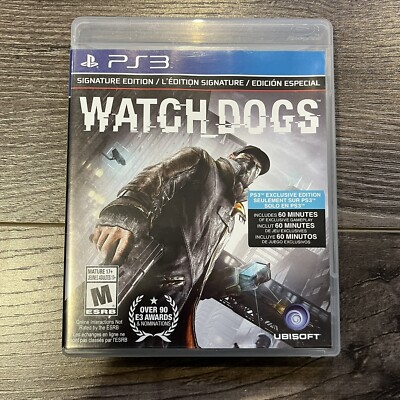Watch Dogs - Signature Edition (PS3, Sony PlayStation 3, 2014) Complete w Manual