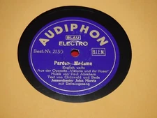 Jazzorchester John Morris 78 RPM Audiphon 2130 Pardon, Madame Good Night 1930s
