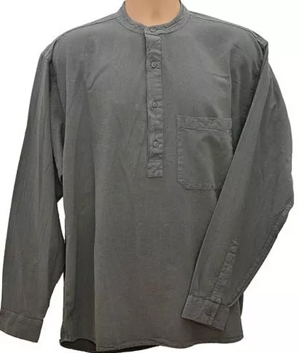 Grandad Shirt Original Collarless Shirt Company Half /button Classic 10 Colours - Picture 8 of 12