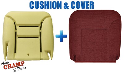 1995-1999 Chevy Silverado C/K -Driver Side Bottom Cloth Seat Cover & Cushion Red