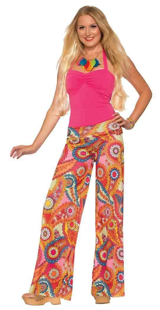 Paisley Yoga Pants 60 s Hippie Retro Fancy Dress Up Halloween