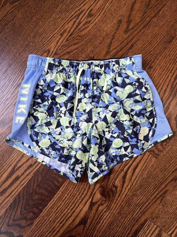 Nike Girls Large Dri-Fit Running Shorts Blue