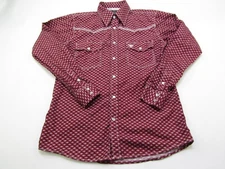 Cowboy Hardware Shirt Mens Small Pearl Snap Western Cowboy All Over Design Logo