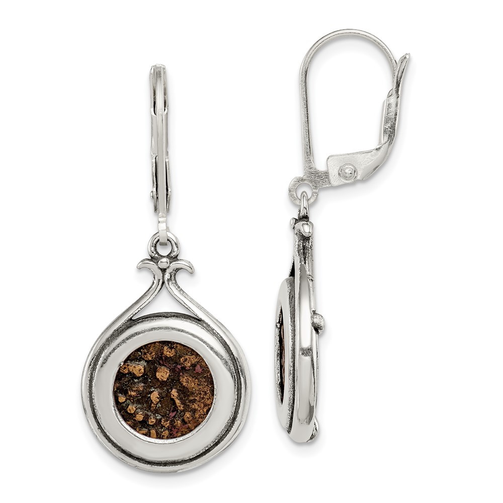 Sterling Silver and Bronze Widow's Mite Coin Leverback Drop & Dangle Earrings