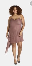 No Boundaries Y2K Asymmetrical Lace Tiered Fairy Goblincore Cowl Dress 3XL