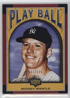 2004 Upper Deck Play Ball Red Red/Die-Cut 167/175 Mickey Mantle #28 HOF 0m5h