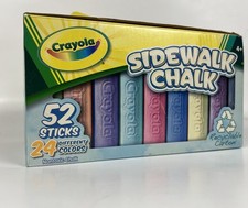 Crayola Sidewalk Nontoxic Chalk 52 Sticks 24 Different Colors OB Sealed Chalk