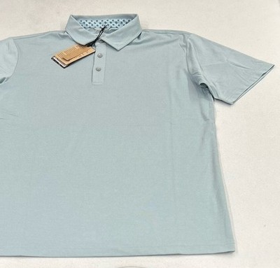 Swannies Golf Men's James H Polo Shirt, Sky Heather, Size S