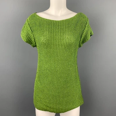 TORY BURCH Taille S Tessa Vert Coton Tricot Col Rond T-Shirt - Photo 1/4