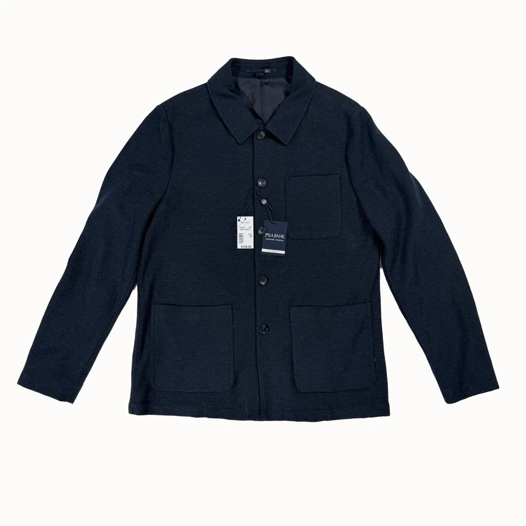 Jos A Bank Comfort Stretch Tailored Chore Jacket - Mens Medium Navy Blue image 1