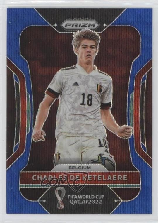 2022 Panini Prizm World Cup Qatar Blue Wave 66/199 Charles De Ketelaere #15 0p1n