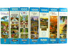 Buffalo 1000 Piece Jigsaw Puzzle Colorful Lot of 7 Wysocki Landscapes Complete