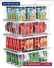 iSPECLE Freezer Organizer Bins - 4 Pack Stackable Chest Freezer Organizer for 5