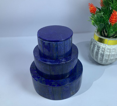 Lapis Lazuli Jewelry Box Set | Beautiful Round Shape, Home Decor