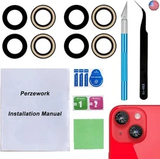 2 Set Back Rear Camera Lens Glass Replacement for iPhone 14 and iPhone 14 Plus