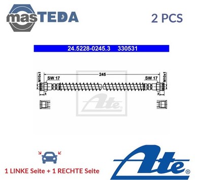 245228-02453 BREMSSCHLAUCH BREMSLEITUNG HINTEN ATE 2PCS NEU OE QUALITÄT
