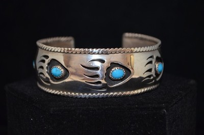 Sterlingsilber hellblauer Stein Bärentatze Armband 5,5'' #FMG270