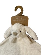 Levi Emmie Ivory Bunny Baby Lovey Feather Knit Baby Security Blanket Plush NWT