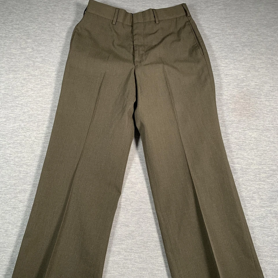 USMC Dress Pants Mens 32S Green Shade 2212 Wool Blend Service Uniform Military - Image 2 of 4